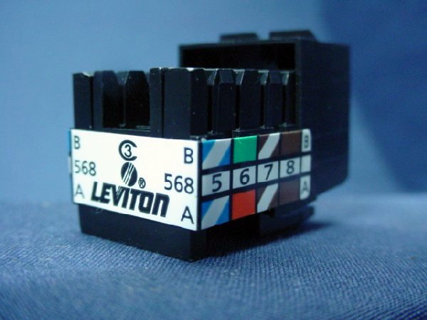 Leviton Black Keyed Cat 3 Snap-In Quickport Jack Cat3 RJ45 Telephone 41108-KE3