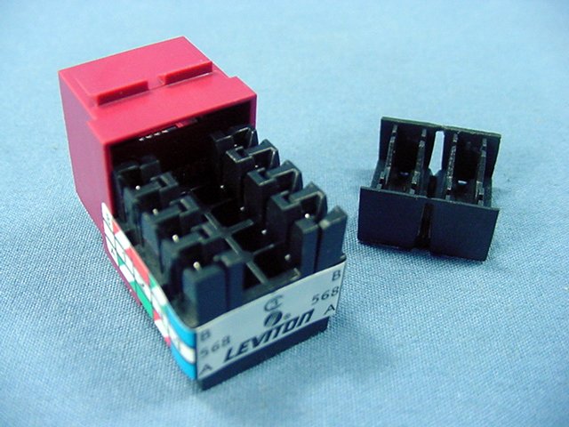 Leviton Red Keyed Cat 3 Snap-In Quickport Data Voice Jack RJ45 Phone 41108-KR3