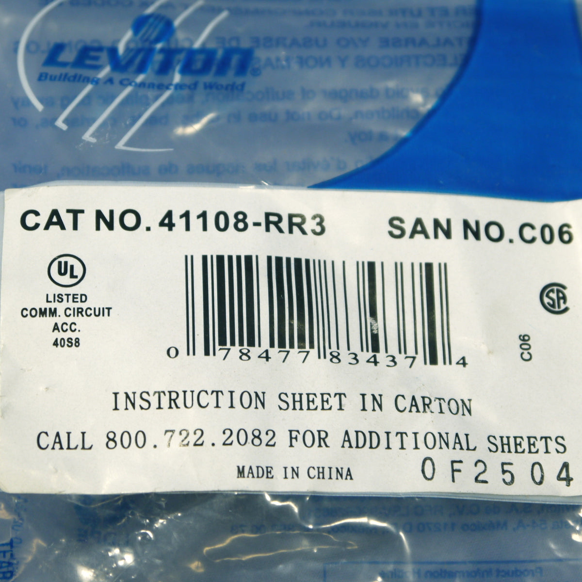 Leviton Red Cat 3 Data Phone Quickport Jack Cat3 RJ45 Telephone 41108-RR3