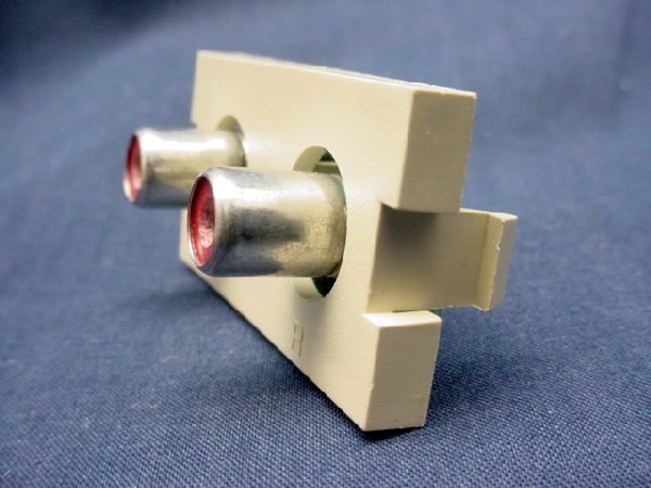 Leviton Ivory MOS RCA Stereo Audio Wall Jack Wallplate Insert Module 41291-1RI