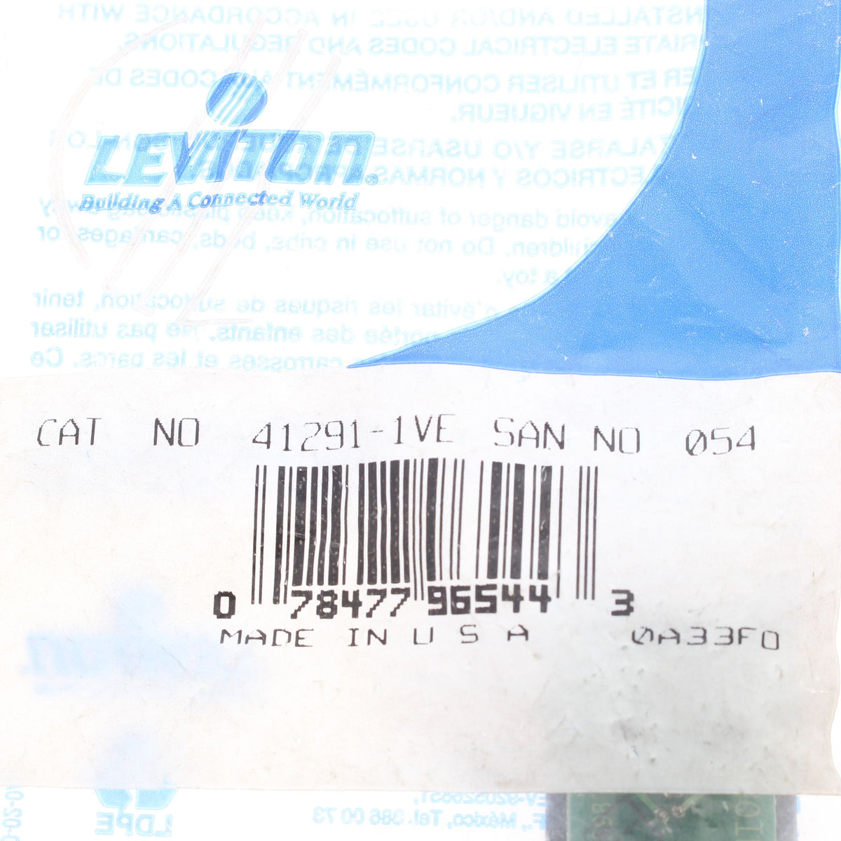 Leviton 41291-1VE Black MOS S-Video 1-Unit Jack Wallplate Filler Insert Module