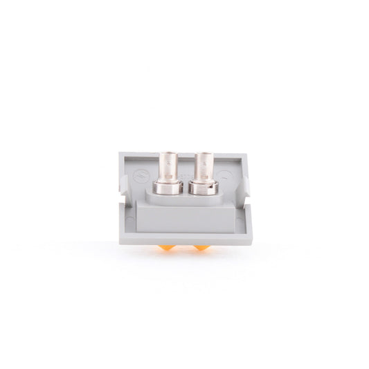 Leviton 41294-2TG Gray MOS Duplex ST Fiber Optic 45� Coupling Jack 1.5 Module