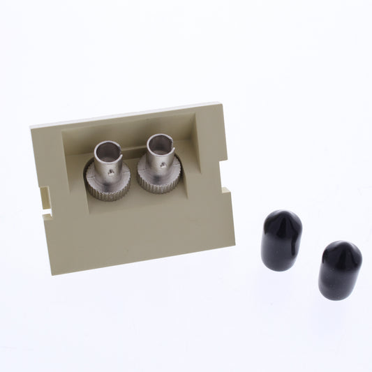 Leviton-IVORY Duplex ST 45 Degree 1.5 Unit MOS Zirconia