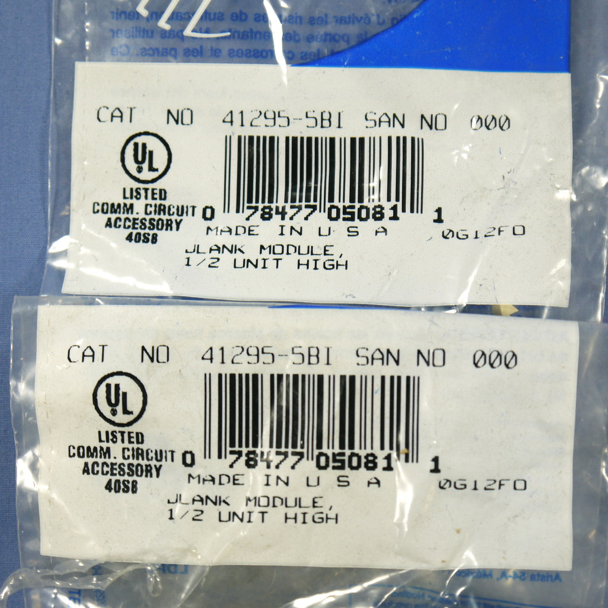 2 Leviton Ivory MOS Blank Wallplate Snap-In Insert Modules 0.5 Unit 41295-5BI