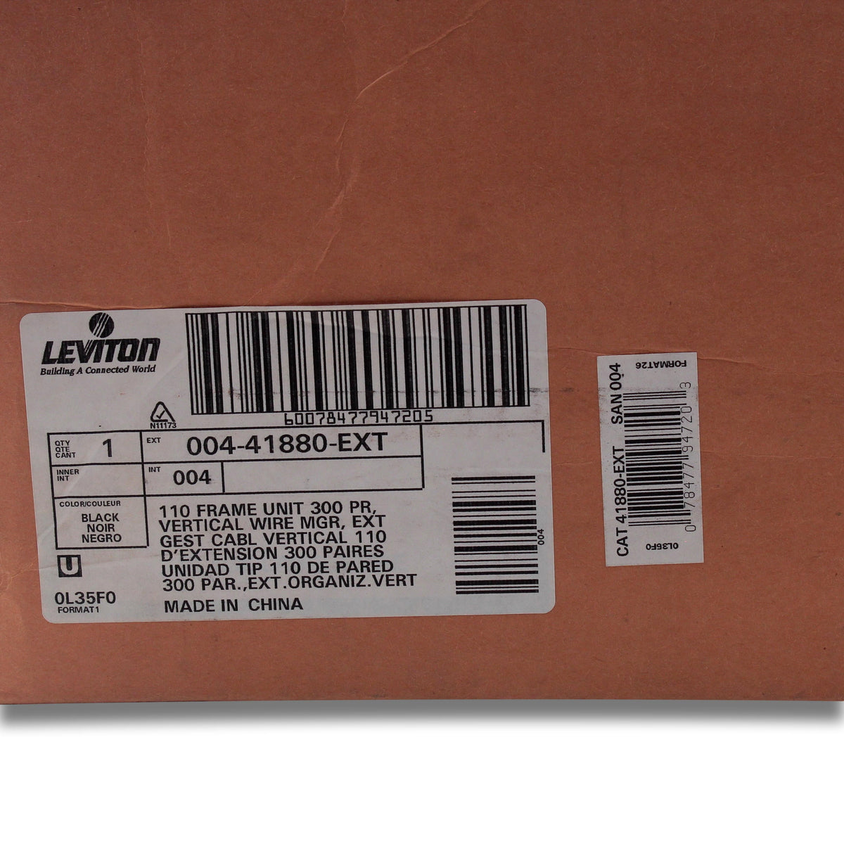 Leviton Black 300-Pair Phone Wiring Vertical Extension Cord Manager 41880-EXT