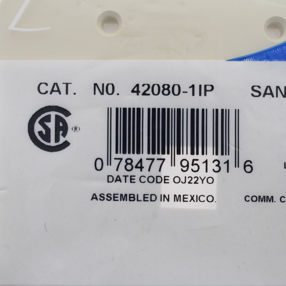 Leviton 42080-1IP Ivory Quickport 1-Port ID Window Flush 2-Gang Wallplate Cover
