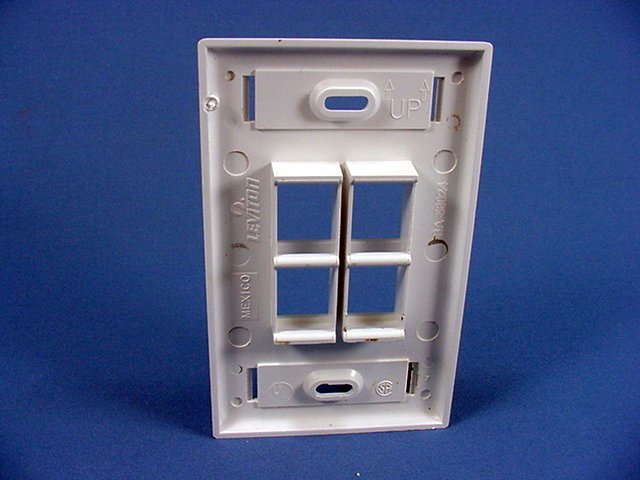 Leviton 42080-4WS White 1-Gang 4-Port Unbreakable Nylon Standard Wallplate Cover
