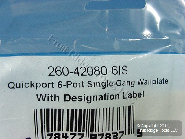 Leviton Ivory Quickport 6-Port ID Window Flush Wallplate 1-Gang Cover 42080-6IS