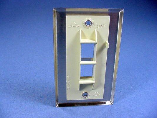 Leviton 2-Port Philips Patient Monitoring Stainless Quickport Plate 43080-1S2