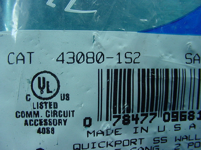 Leviton 2-Port Stainless Steel Quickport Jack Wall Plate Box Mount 43080-1S2-320
