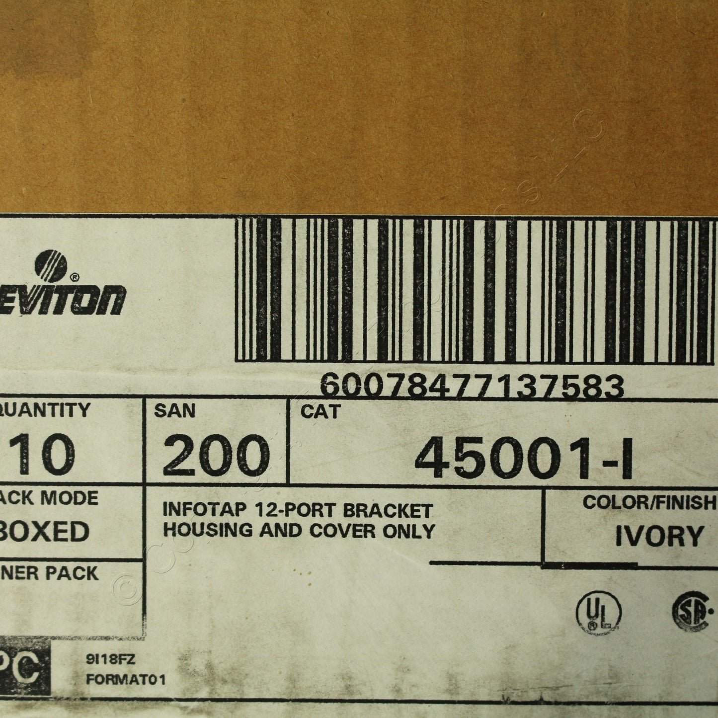 Leviton 45001-I Ivory 12-Port Surface Mount Jacks Telephone Data Block 10-Pack