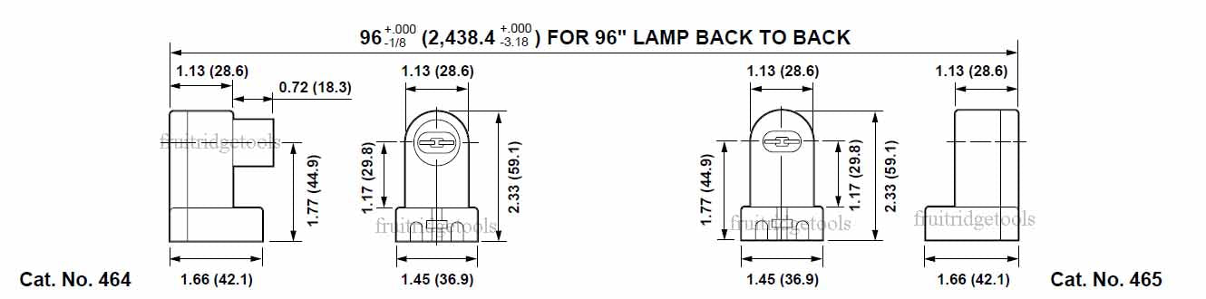 Leviton 465 Horiz White High Output T8 T12 Fluorescent Lamp Holder Fixed End