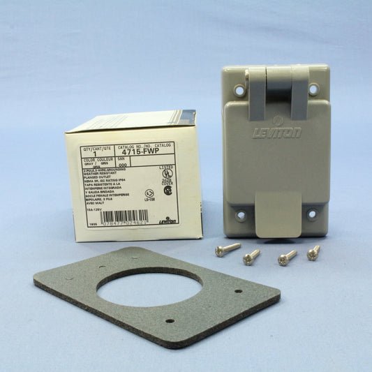 Leviton 4715-FWP Weather Resistant Cover Locking Flanged Outlet Receptacle L5-15