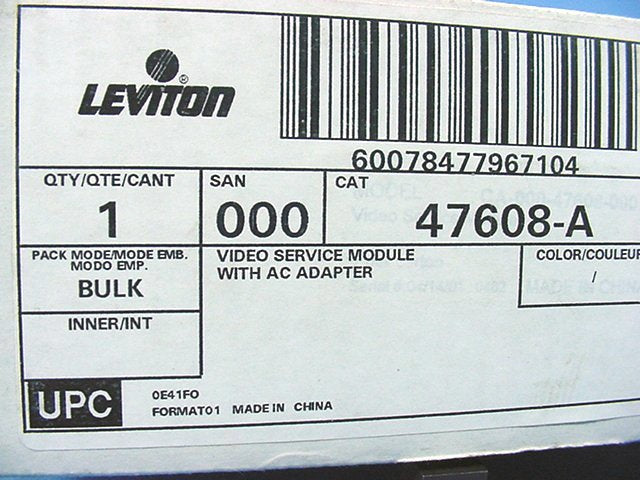 Leviton SMC 3X8 Whole House Networking Video Module Infrared Control 47608-A