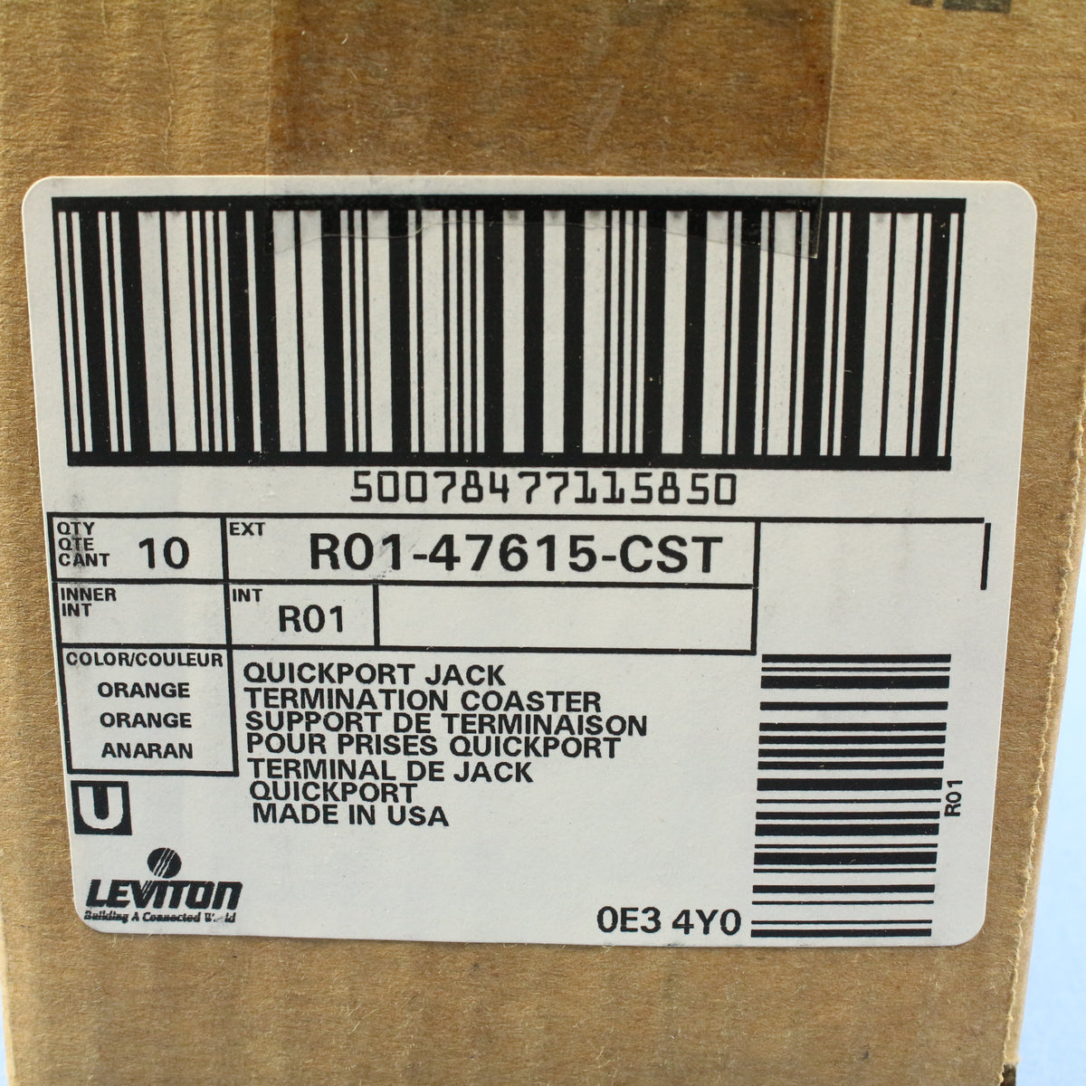 10 Leviton Cat6 47615-CST Orange Quickport Cat5e S-Video Termination Coasters