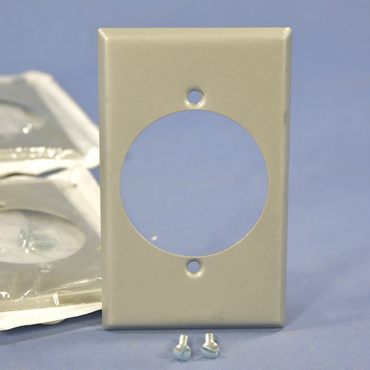 Leviton 4927 1-Gang 2.15" Hole Outlet Steel Standard Size Wallplate Covers 10pcs