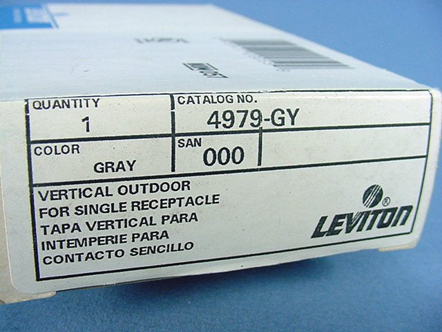 Leviton 4979-GY Weather Resistant Single Receptacle Outlet Cover Plate 1.406"