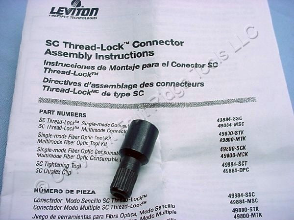 10 Leviton Black Thread-Lock SC Fiber Optic Tightening Connector Tools 49884-SCT