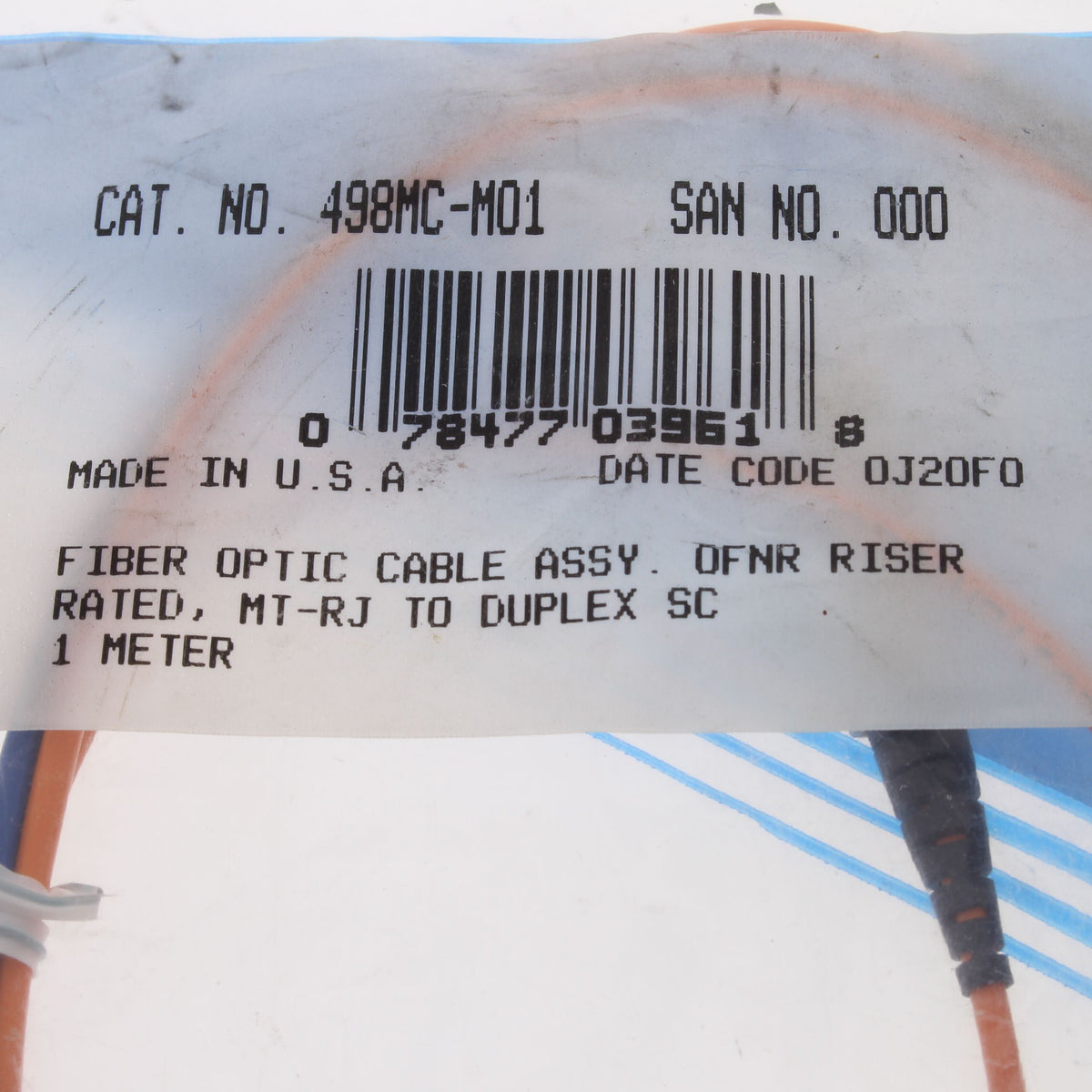 1M Fiber Optic Uplink Multi-Mode Duplex Patch Cable Cord MT-RJ DX-SC 498MC-M01