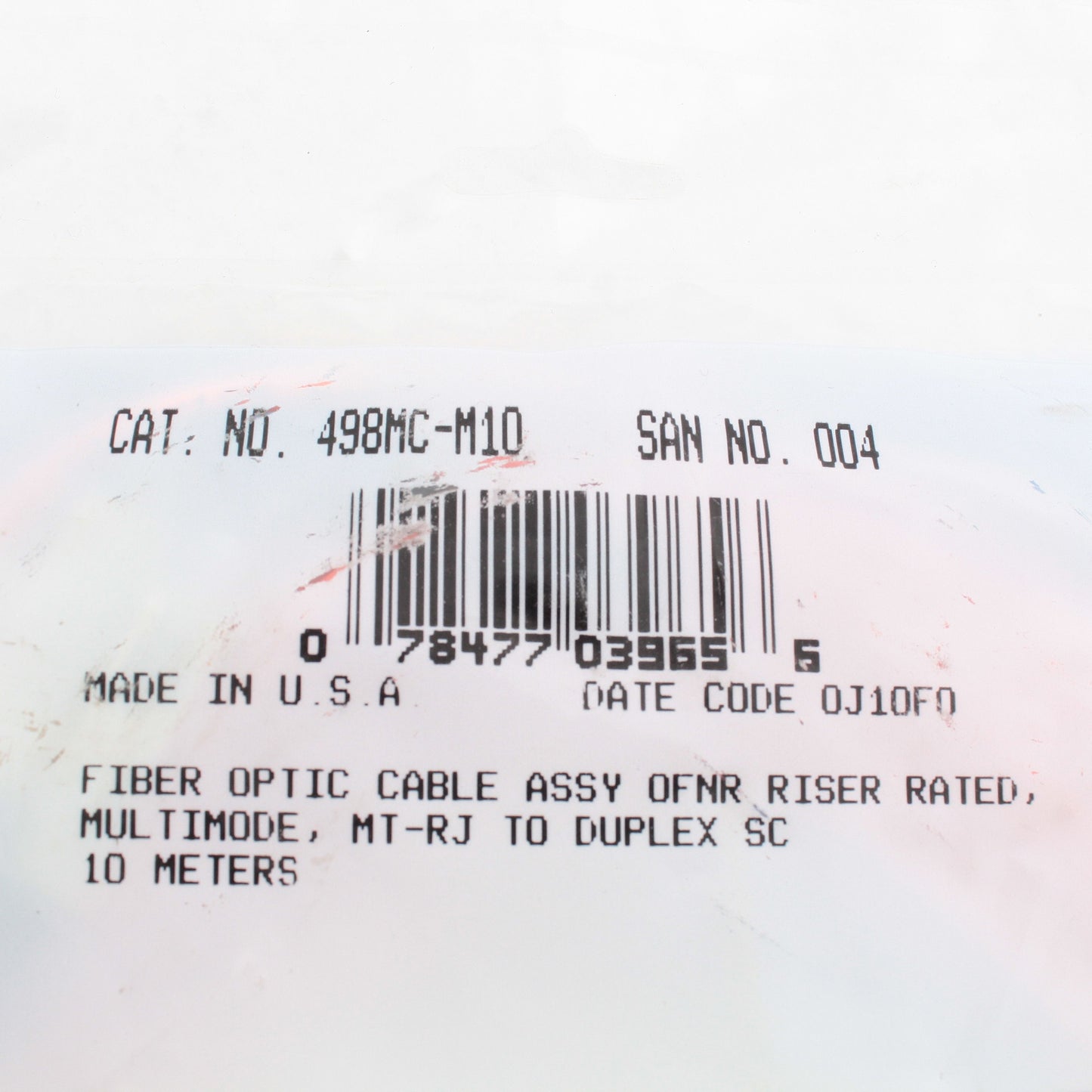 10M Fiber Optic Uplink Multi-Mode Duplex Patch Cable Cord MT-RJ DX-SC 498MC-M10