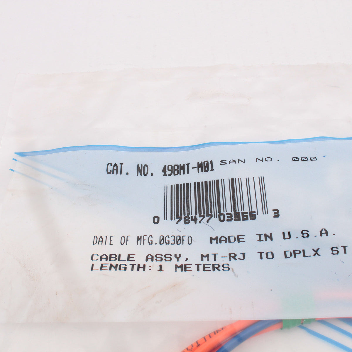 1M Fiber Optic Uplink Multi-Mode Duplex Patch Cable Cord MT-RJ ST 498MT-M01