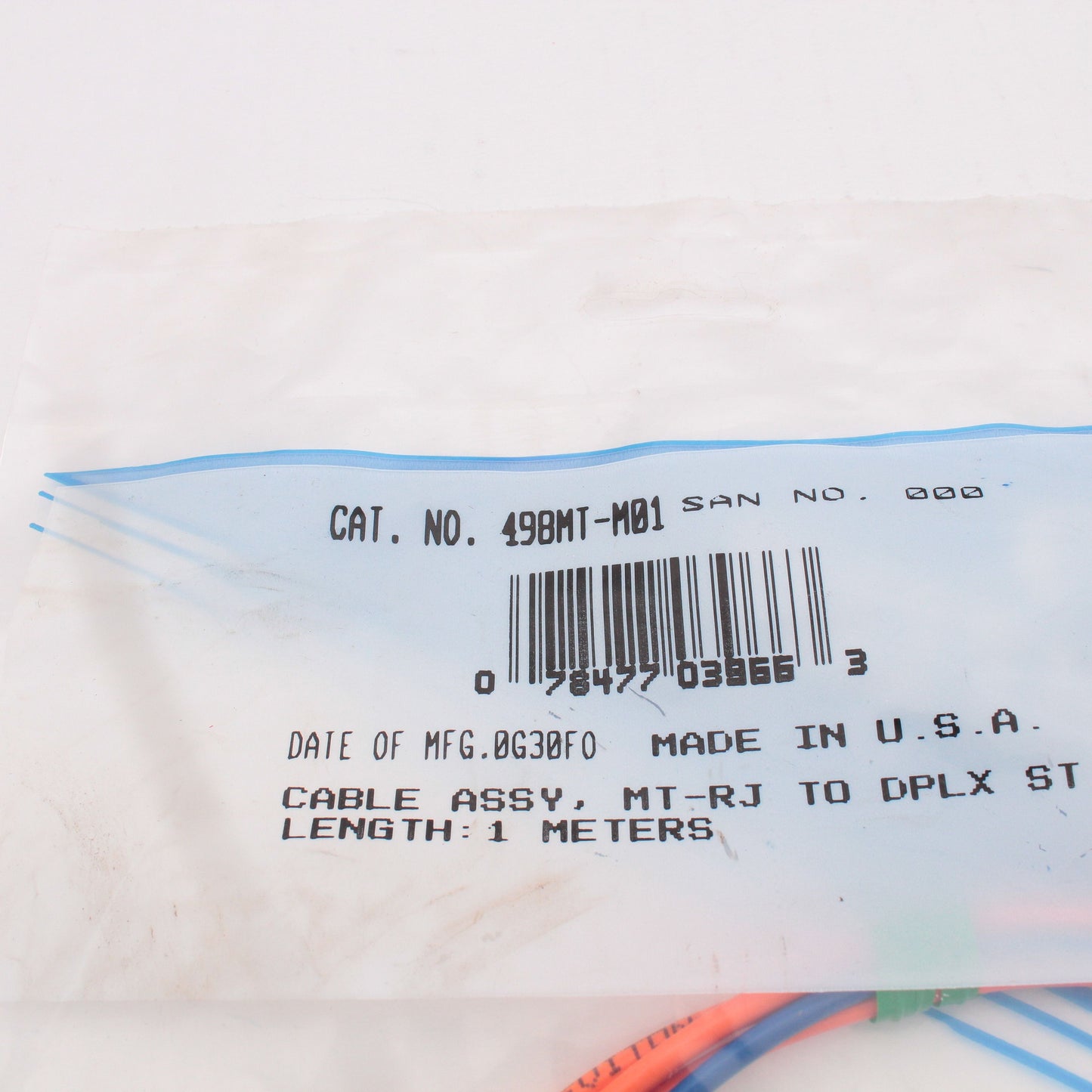1M Fiber Optic Uplink Multi-Mode Duplex Patch Cable Cord MT-RJ ST 498MT-M01