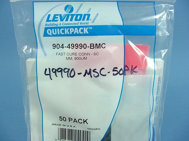 Leviton 49990-BMC Reliable SC Fast Cure Fiber Optic Connector End Multimode 50Pc