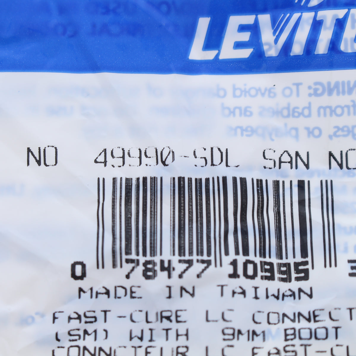 Leviton 49990-SDL Blue Singlemode Fiber Optic Connector