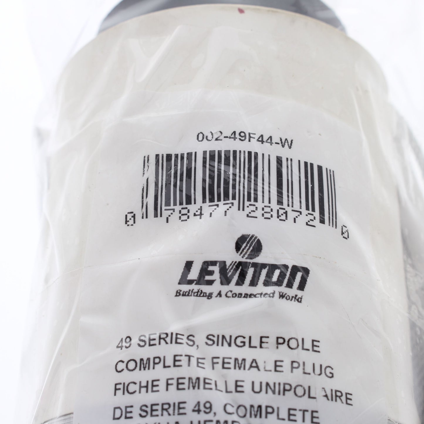 Leviton White Rhino-Hide Female Plug 49 Series 444 MCM Single Pole 796A 49F44-W