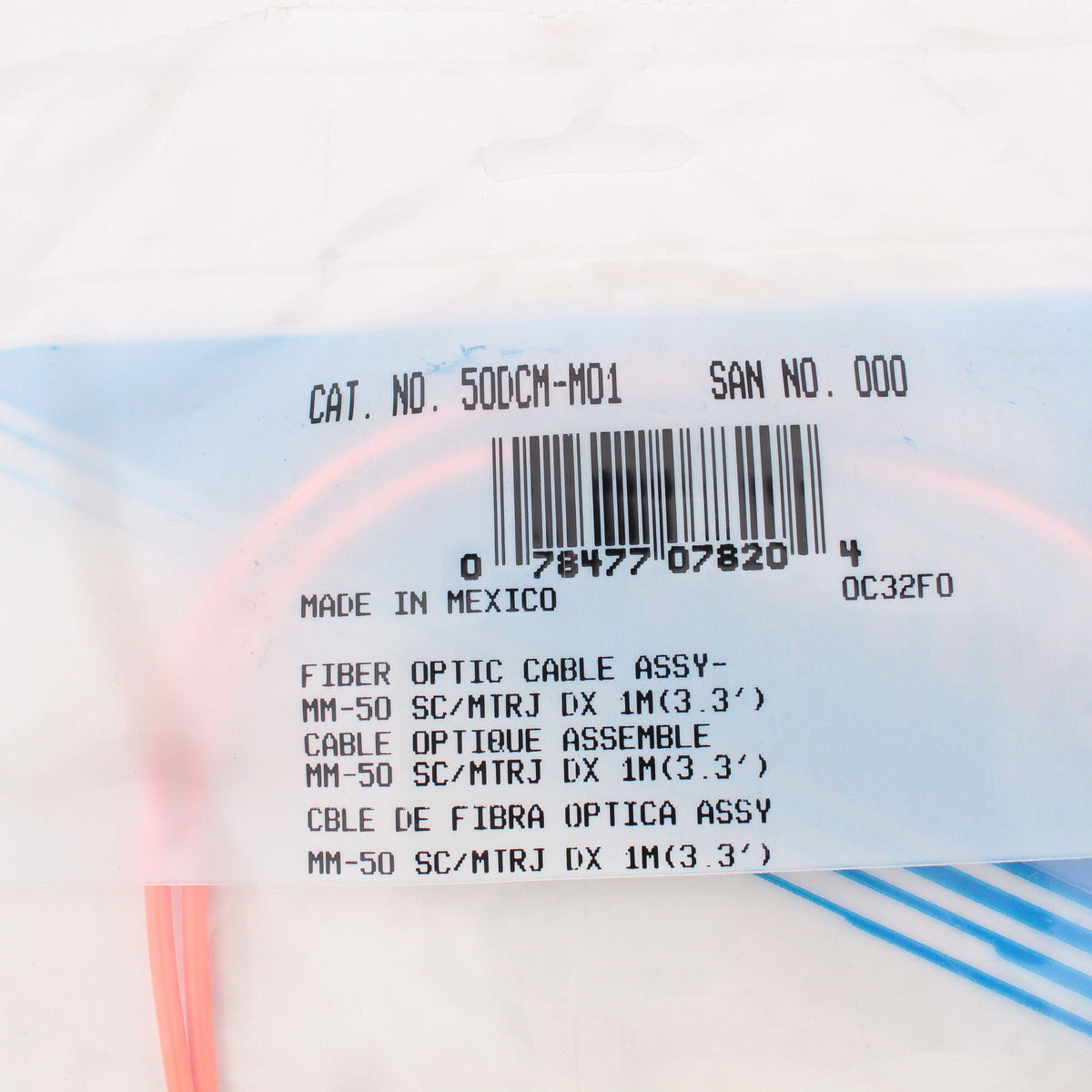 1M Fiber Optic Uplink Multi-Mode Duplex Patch Cable Cord MT-RJ SC 50 50DCM-M01