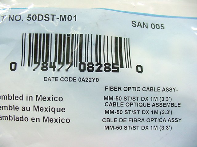 1M Fiber Optic Uplink Multi-Mode Duplex Patch Cable Cord ST ST 50mic 50DST-M01