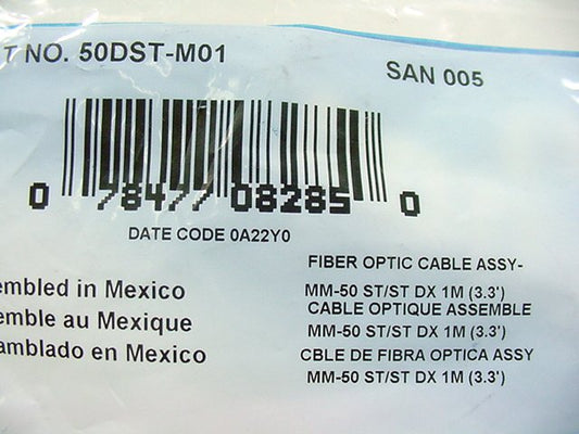 1M Fiber Optic Uplink Multi-Mode Duplex Patch Cable Cord ST ST 50mic 50DST-M01