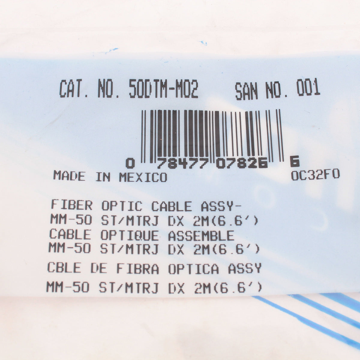 2M Fiber Optic Uplink Multi-Mode Duplex Patch Cable Cord MT-RJ ST 50 50DTM-M02