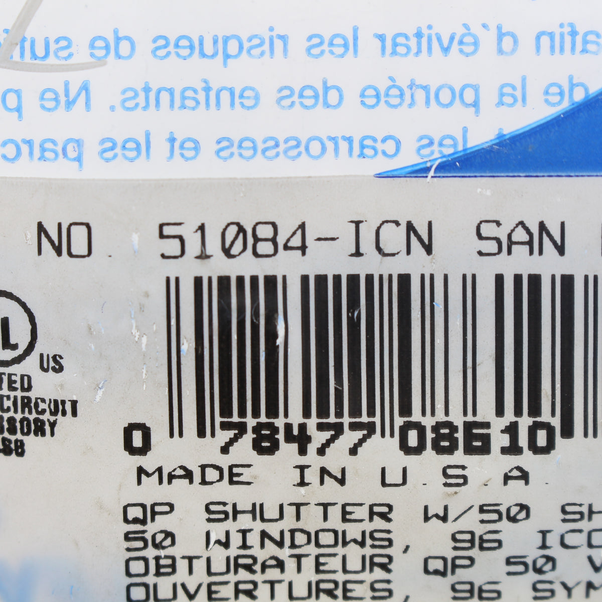 50pk Leviton 51084-ICN Clear Quickport Shutters w/ 95pcs Identification Labels