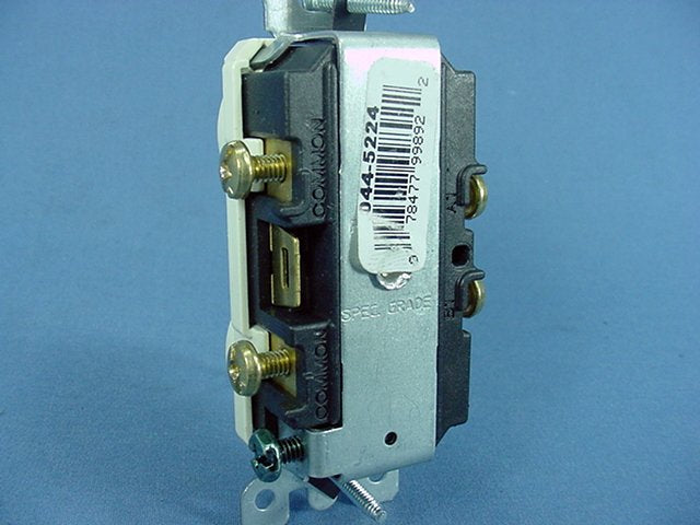 Leviton 5224-2A Almond Double Wall Light Switch Duplex Toggle 15A Single Pole