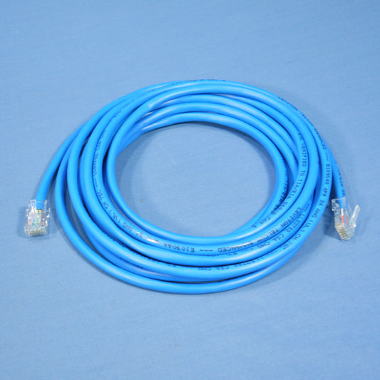 Leviton 52454-15R Blue Cat5 15ft Ethernet Cable Data Center Patch Cord Network
