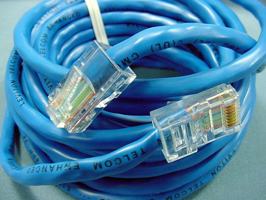 Leviton 52455-15B Blue Cat5 15ft Ethernet Cable Data Patch Cords Network 50-Pack