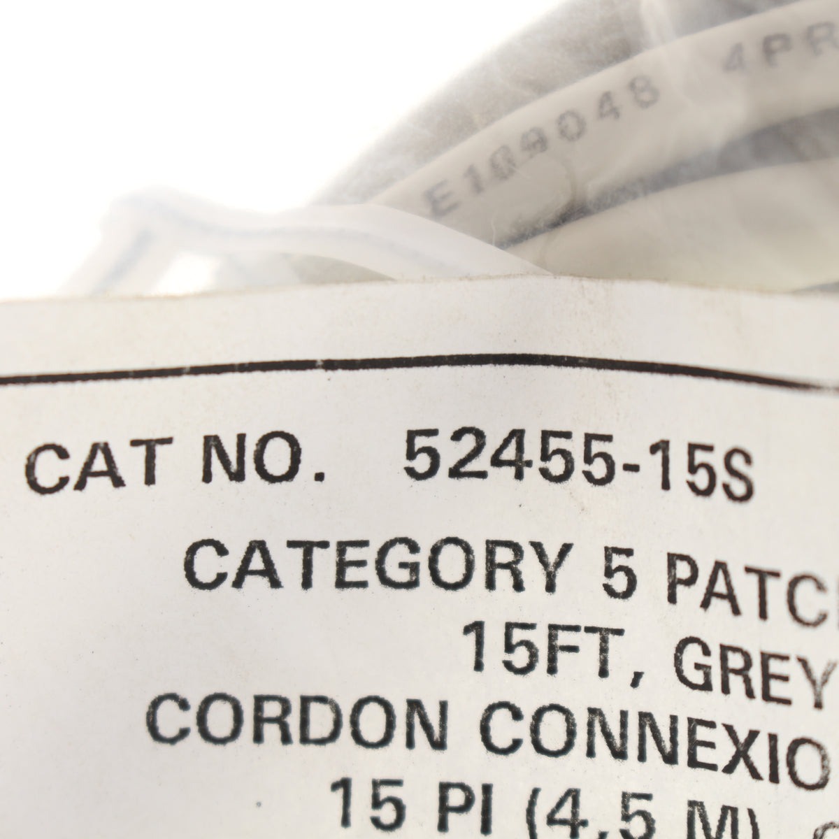 Leviton 52455-15S Gray 15 ft Cat 5 Ethernet LAN Patch Cord Network Cable Cat5