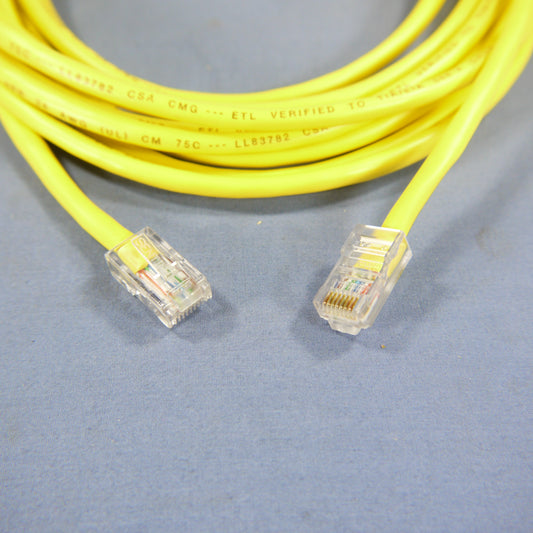 Leviton 52455-15Y Yellow Cat5 15ft Ethernet Cable Data Center Patch Cord Network