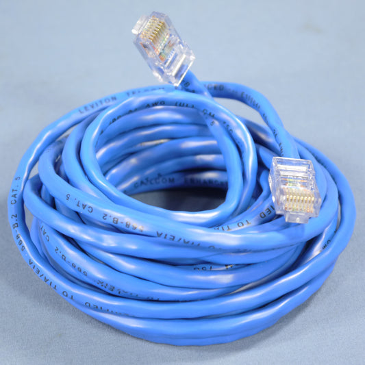 Leviton 52455-7BL Blue Cat5 7ft Ethernet Cable Data Center Patch Cords Network