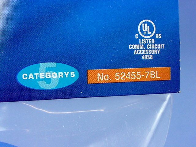 Leviton 52455-7BL Blue Cat5 7ft Ethernet Cable LAN Data Patch Cord Network 8P8C