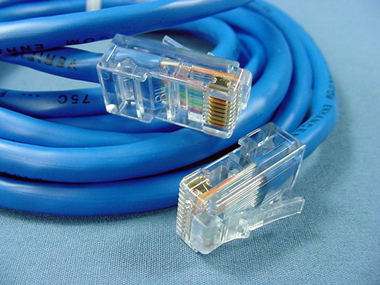 Leviton 52455-7BL Blue Cat5 7ft Ethernet Cable LAN Data Patch Cord Network 8P8C