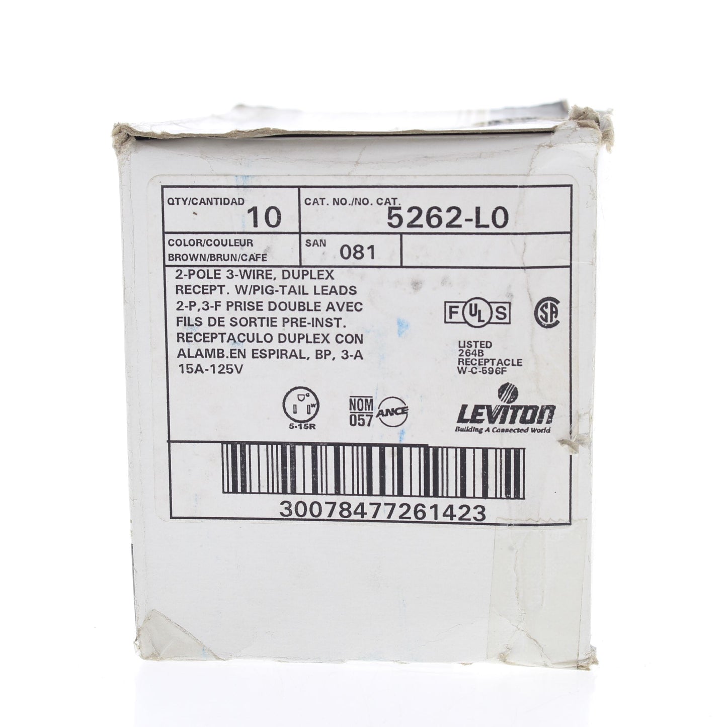 10 Leviton Brown Industrial Receptacles Duplex Outlet Wire Leads 15A 5262-L0