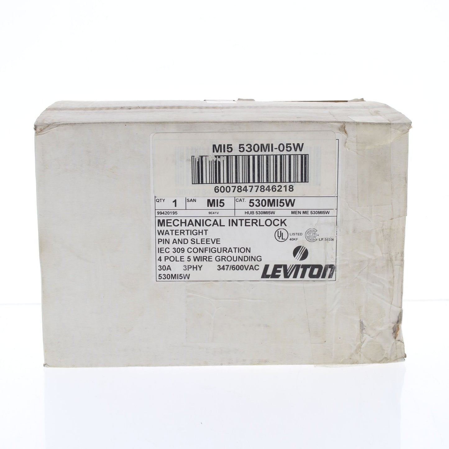 Leviton Pin & Sleeve Non-Fused Interlock Power Switch 30A 347/600V 3�Y 530MI5W
