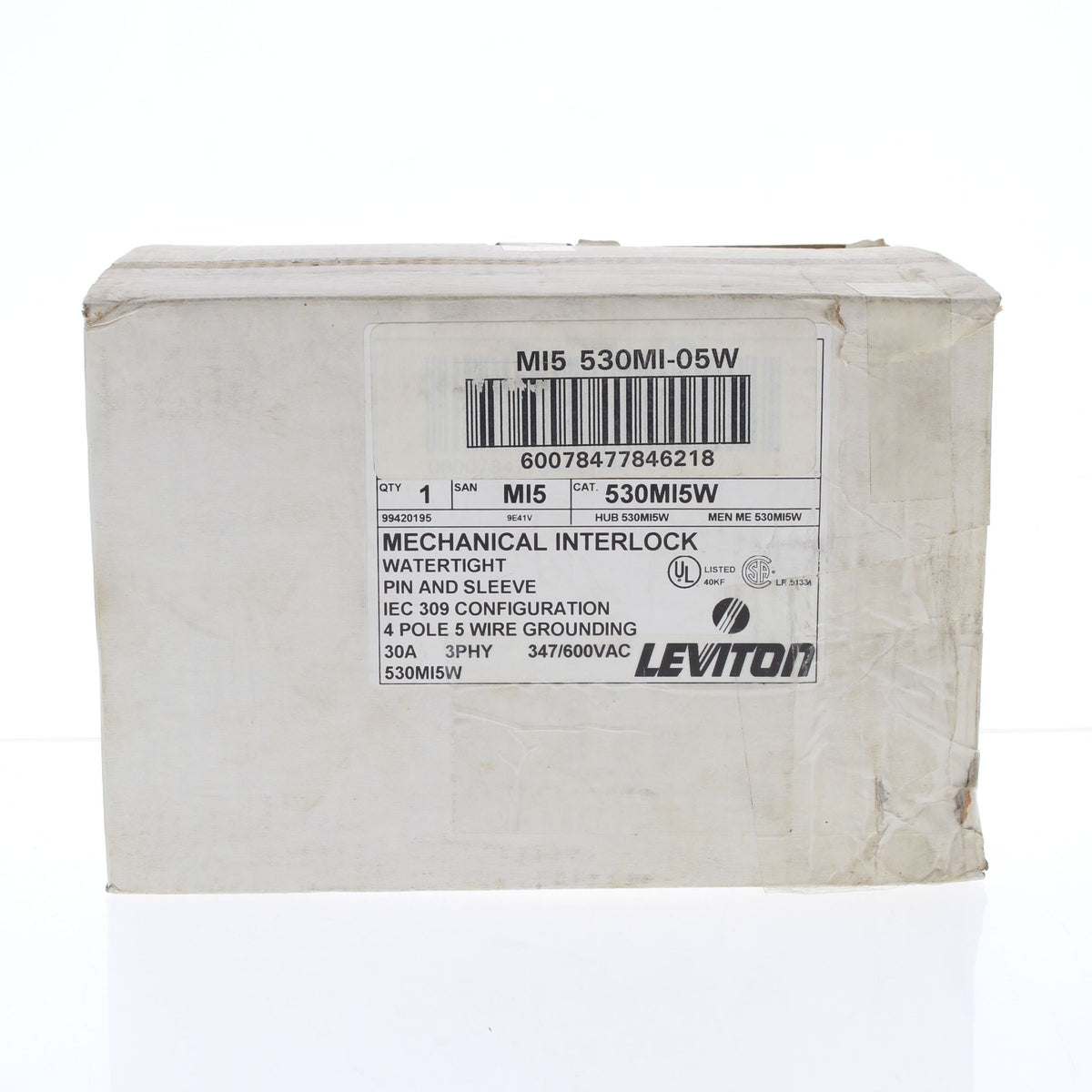 Leviton Pin & Sleeve Non-Fused Interlock Power Switch 30A 347/600V 3ØY 530MI5W