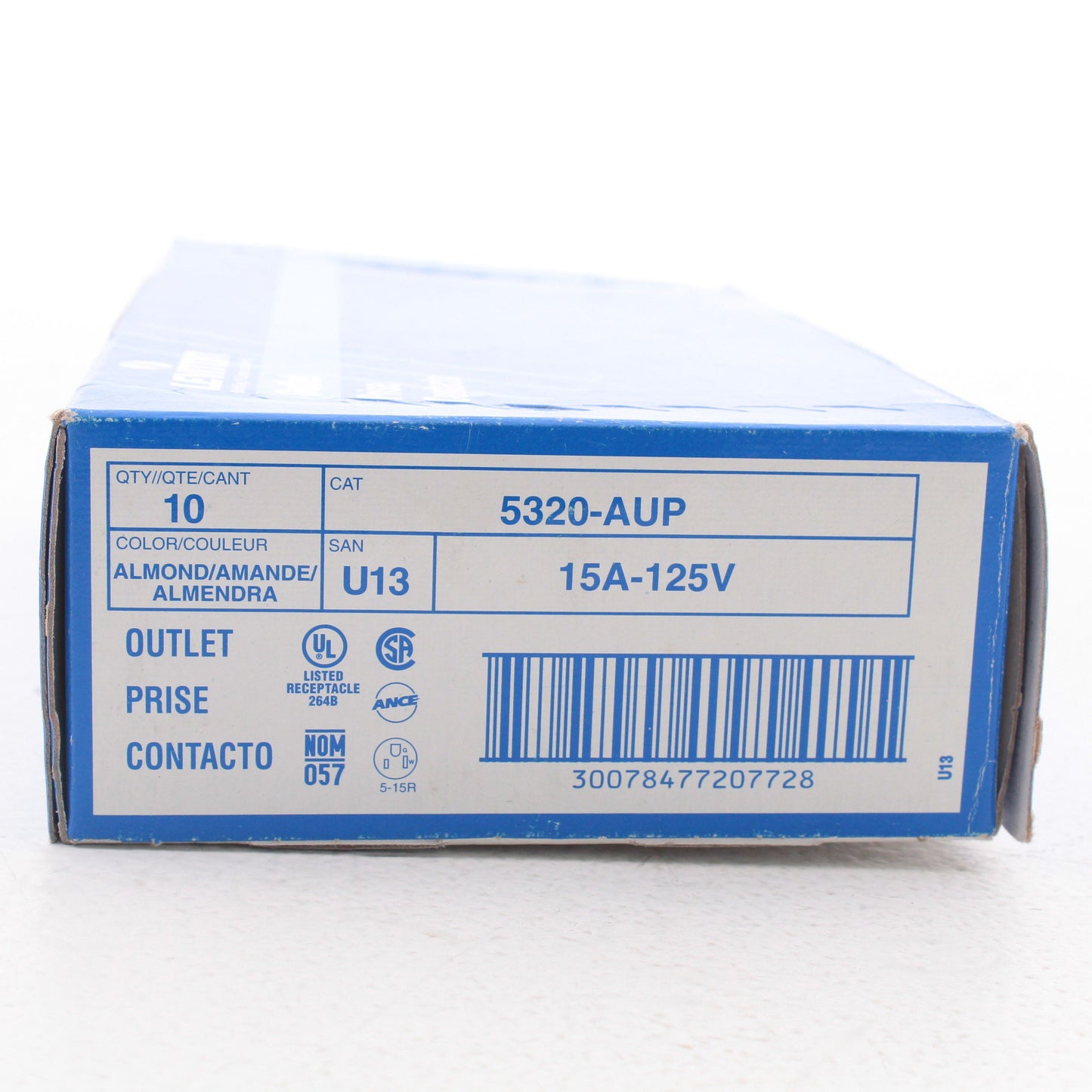 Leviton 5320-AUP Almond Residential Duplex Receptacle Outlet Nema 5-15R 15A 125V