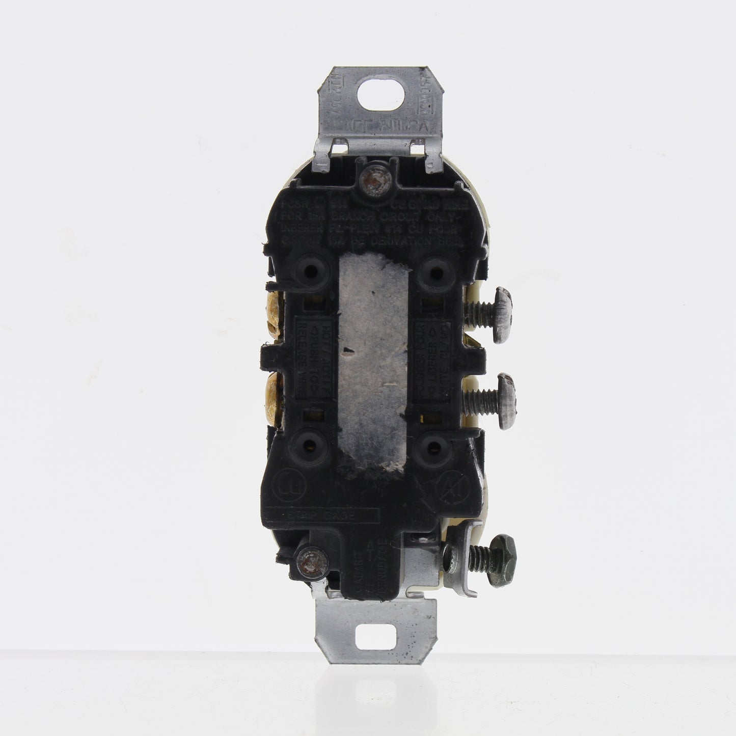 Leviton Lt Almond Scratched Duplex Outlet No Plaster Ears 15A 5-15R Bulk 5320-T