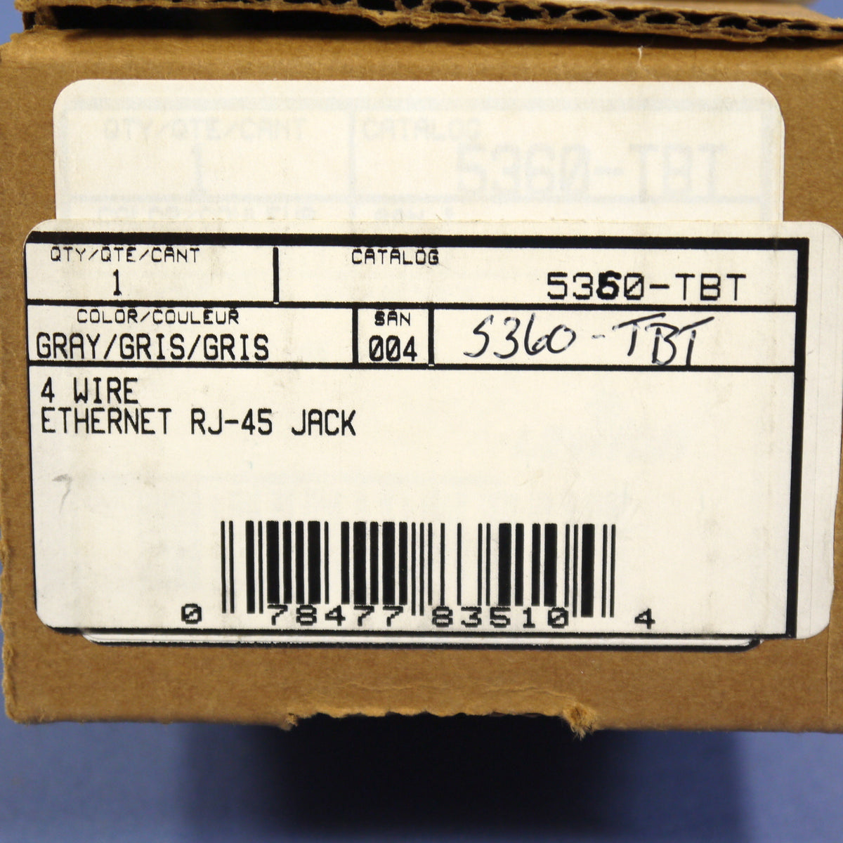 Leviton 5360-TBT 4-Wire Ethernet RJ-45 Jack Network Surge Suppressor Protector
