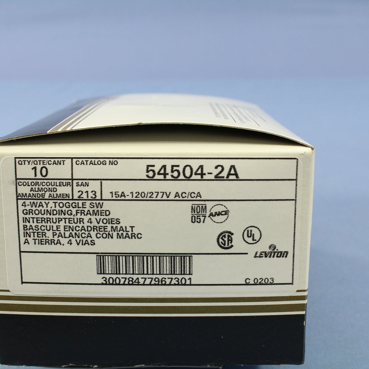 Leviton 54504-2A Almond 4-Way Commercial Grade Toggle Wall Light Switch 15A 10pc