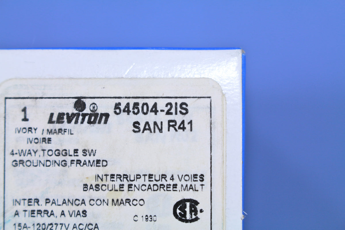 Leviton Ivory 4-Way Commercial Grade Toggle Wall Light Switch 15A 54504-2I